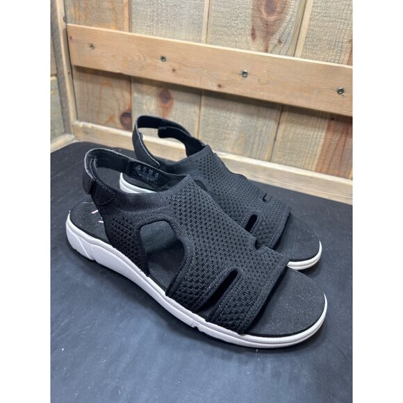 Ryka Womens Black Open-Toe Sandals Size 9.5W wide - Picture 1 of 7